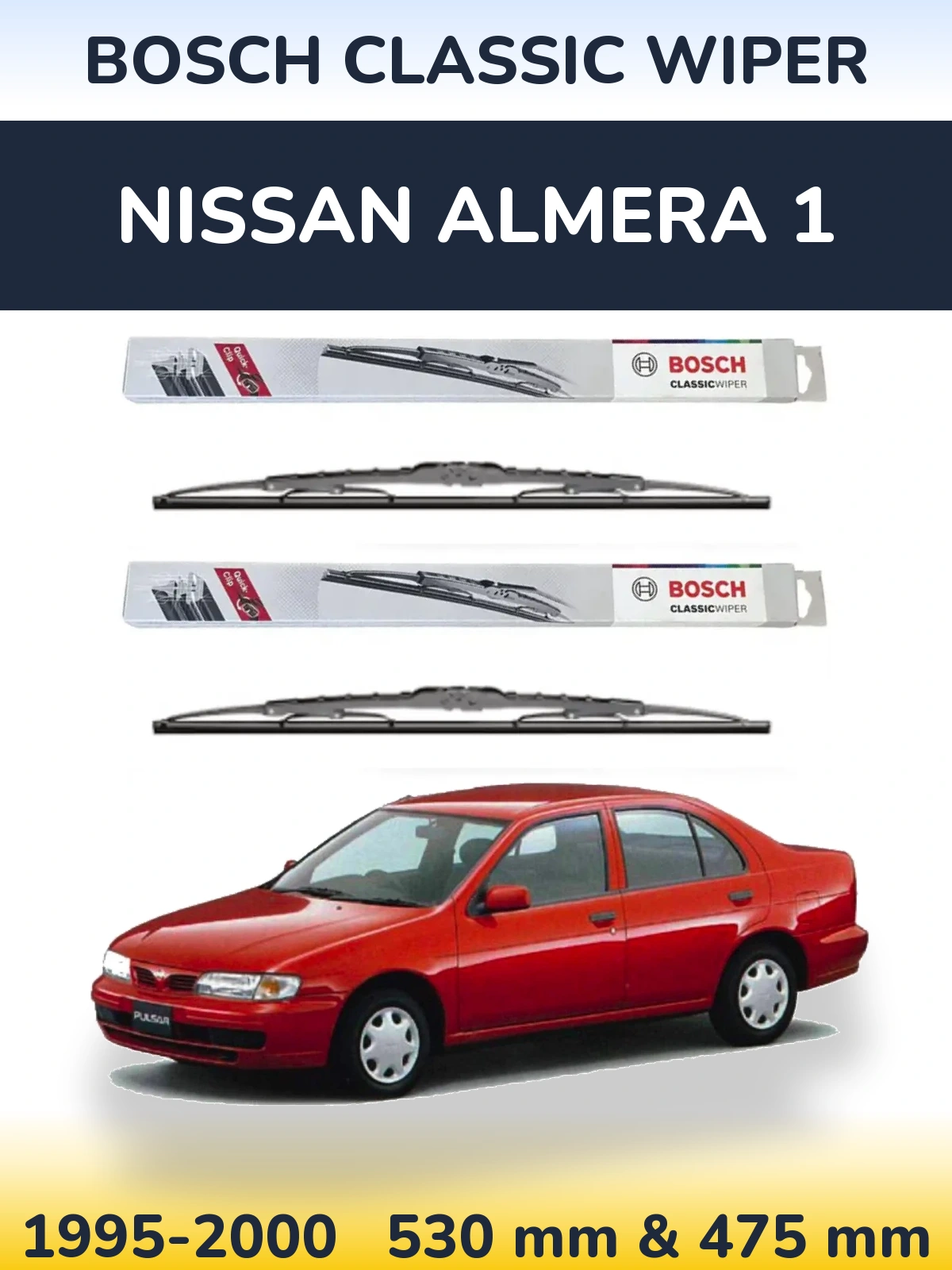 Torkarblad BOSCH Classic Wiper för Nissan Almera 1