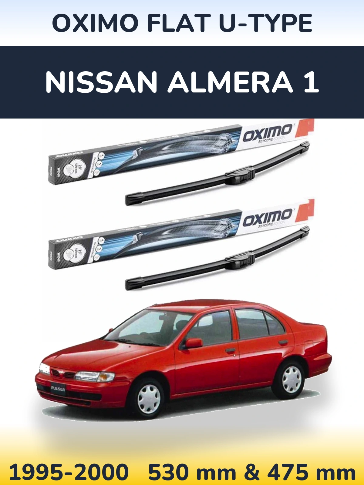 Torkarblad Oximo Flat U-type för Nissan Almera 1