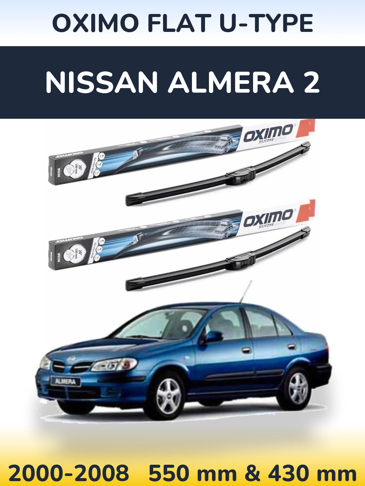 Torkarblad Oximo Flat U-type för Nissan Almera 2
