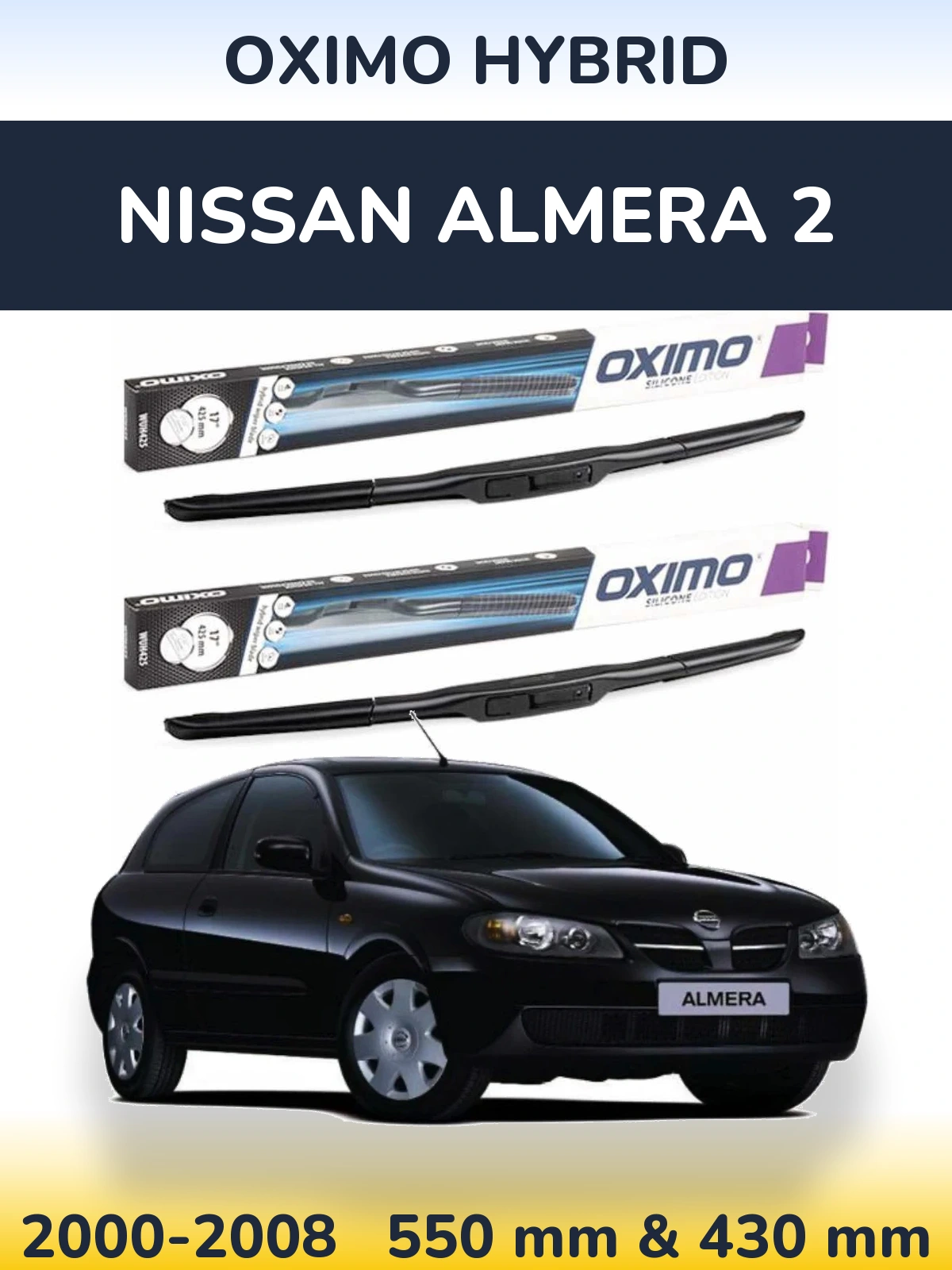 Torkarblad Oximo Hybrid för Nissan Almera 2