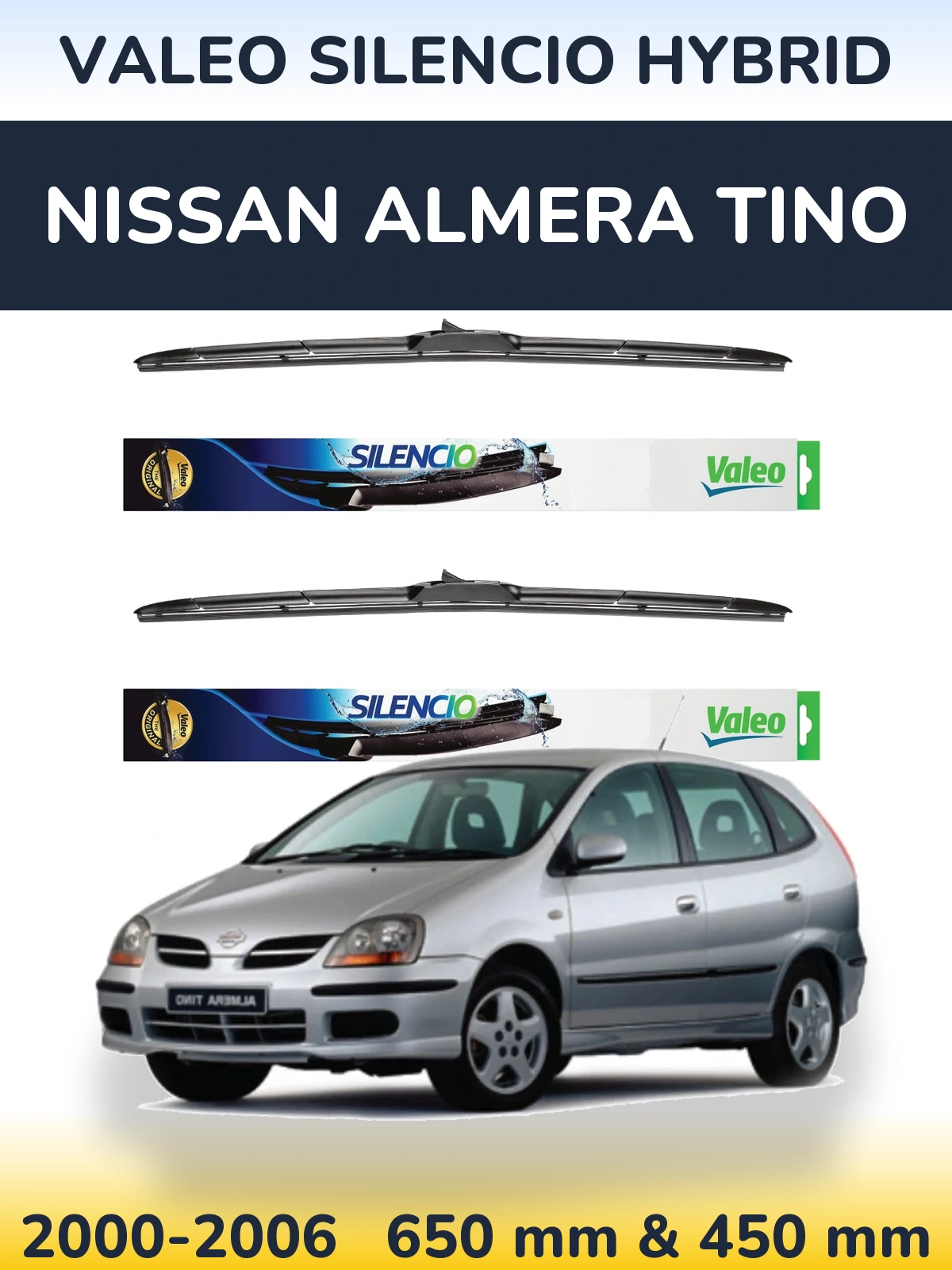 Torkarblad Valeo Silencio Hybrid för Nissan Almera Tino