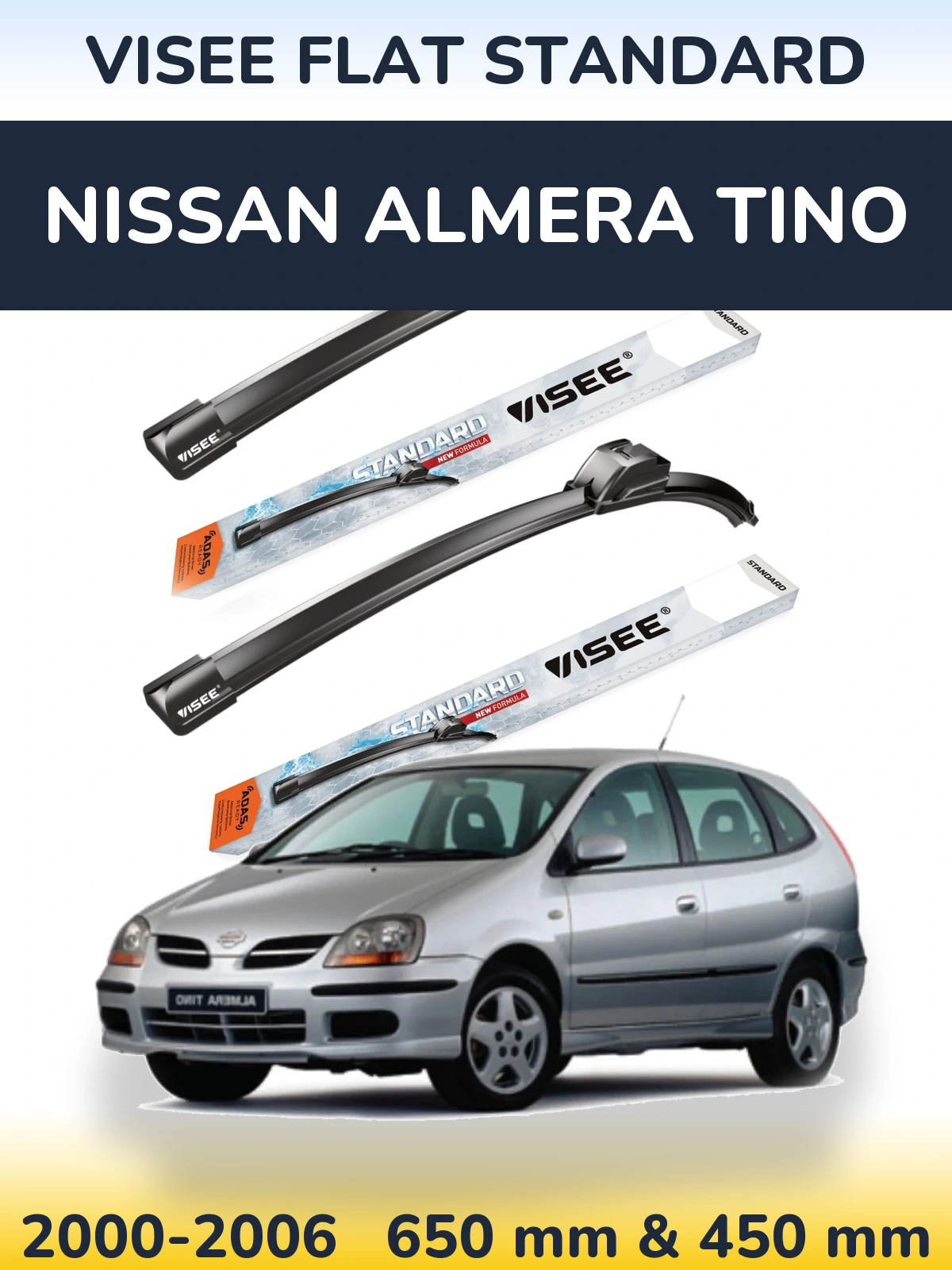 Torkarblad VISEE FLAT STANDARD för Nissan Almera Tino
