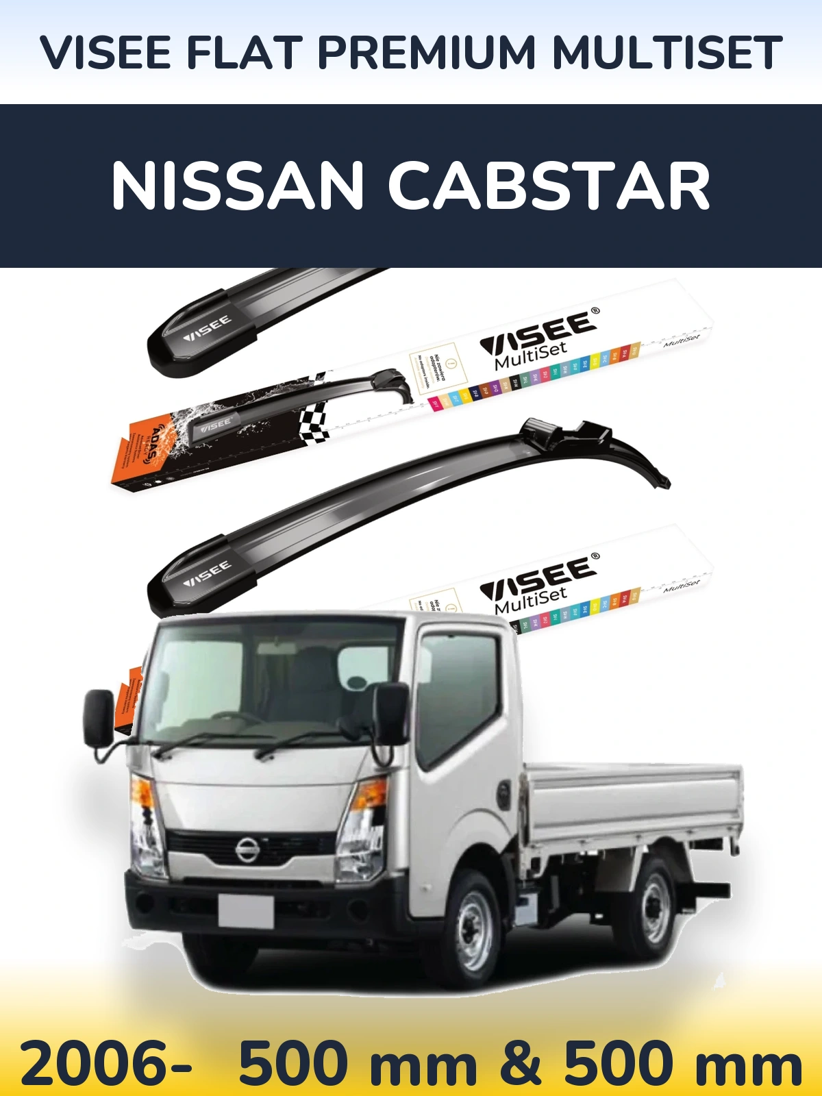 Torkarblad VISEE FLAT PREMIUM MultiSet för Nissan Cabstar