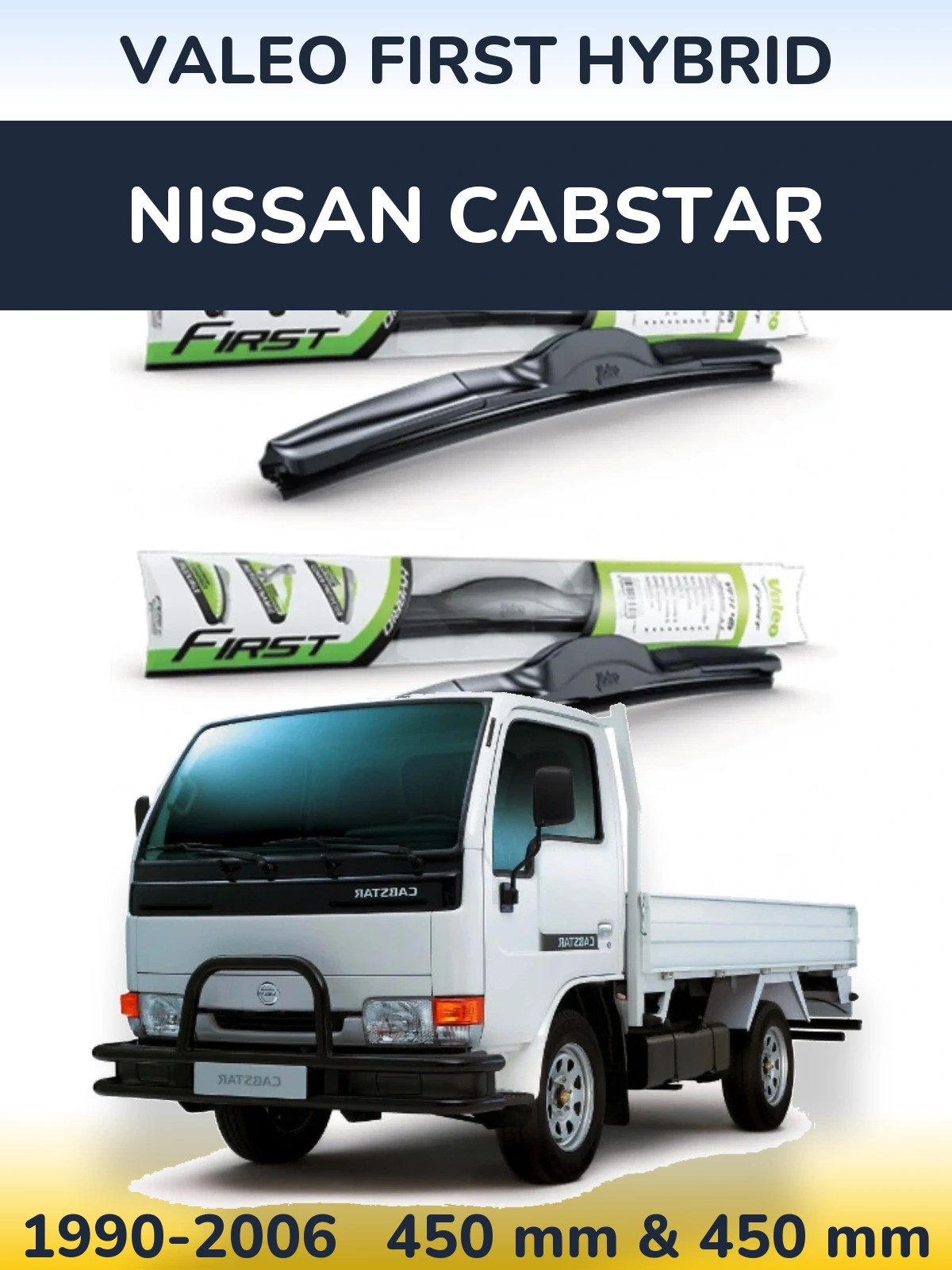 Комплект передних дворников Valeo First Hybrid 450 & 450 мм для Nissan Cabstar 1990-2006