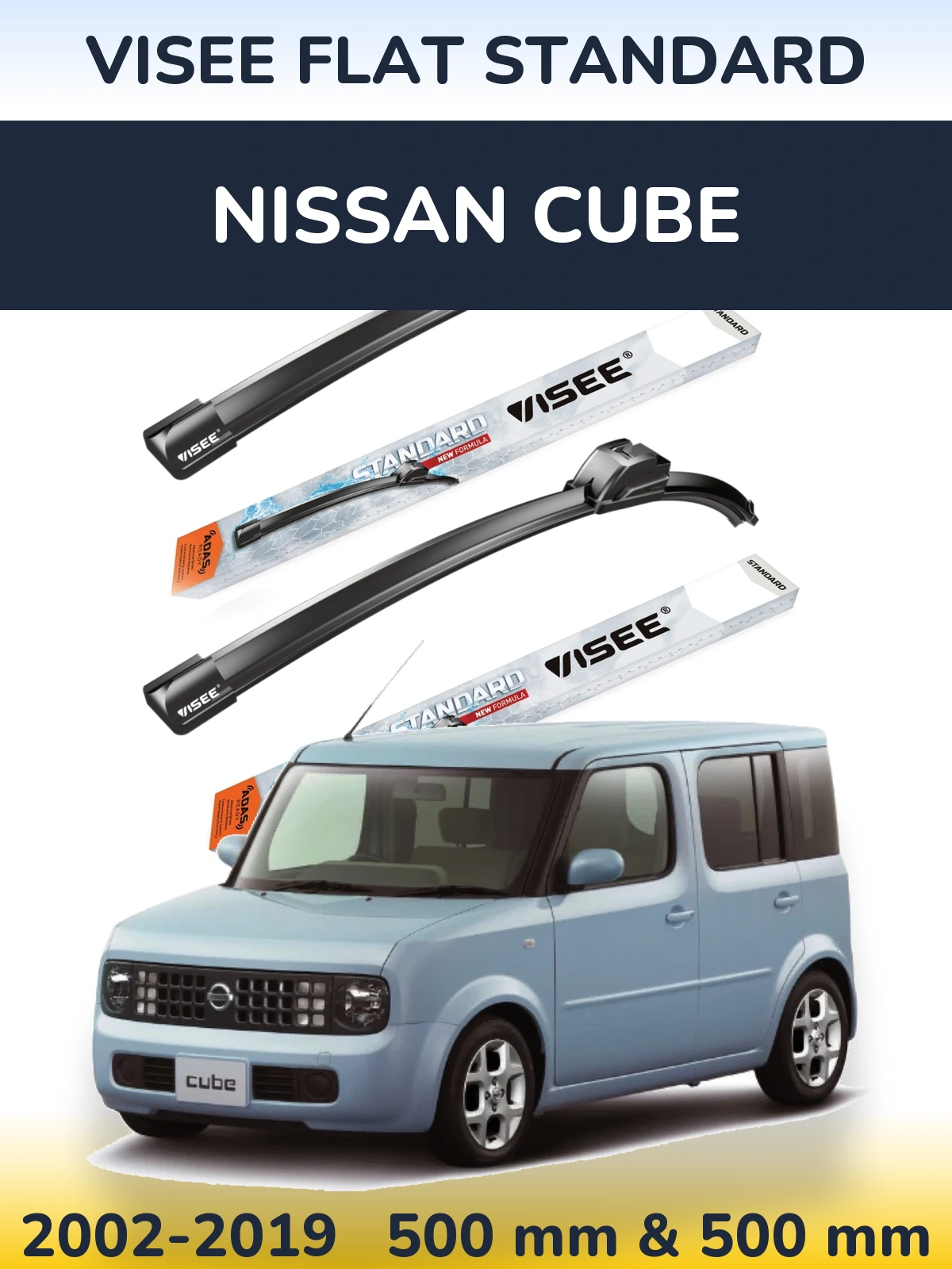 Torkarblad VISEE FLAT STANDARD för Nissan Cube