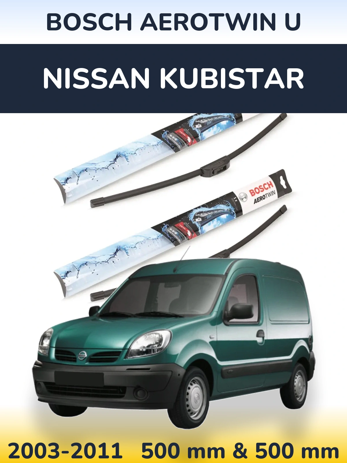 Torkarblad BOSCH AeroTwin U för Nissan Kubistar