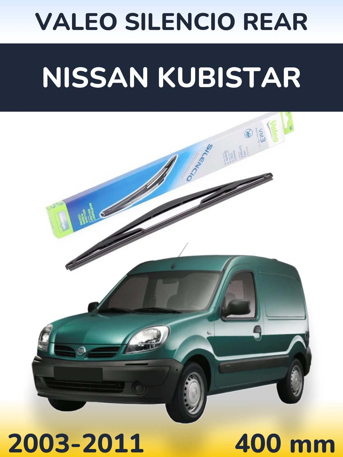 Задний дворник Valeo Silencio Rear 400 мм для Nissan Kubistar 2003-2011