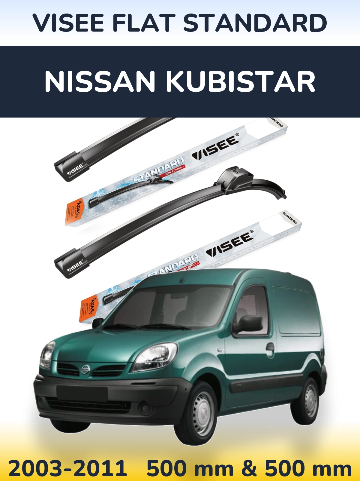 Torkarblad VISEE FLAT STANDARD för Nissan Kubistar