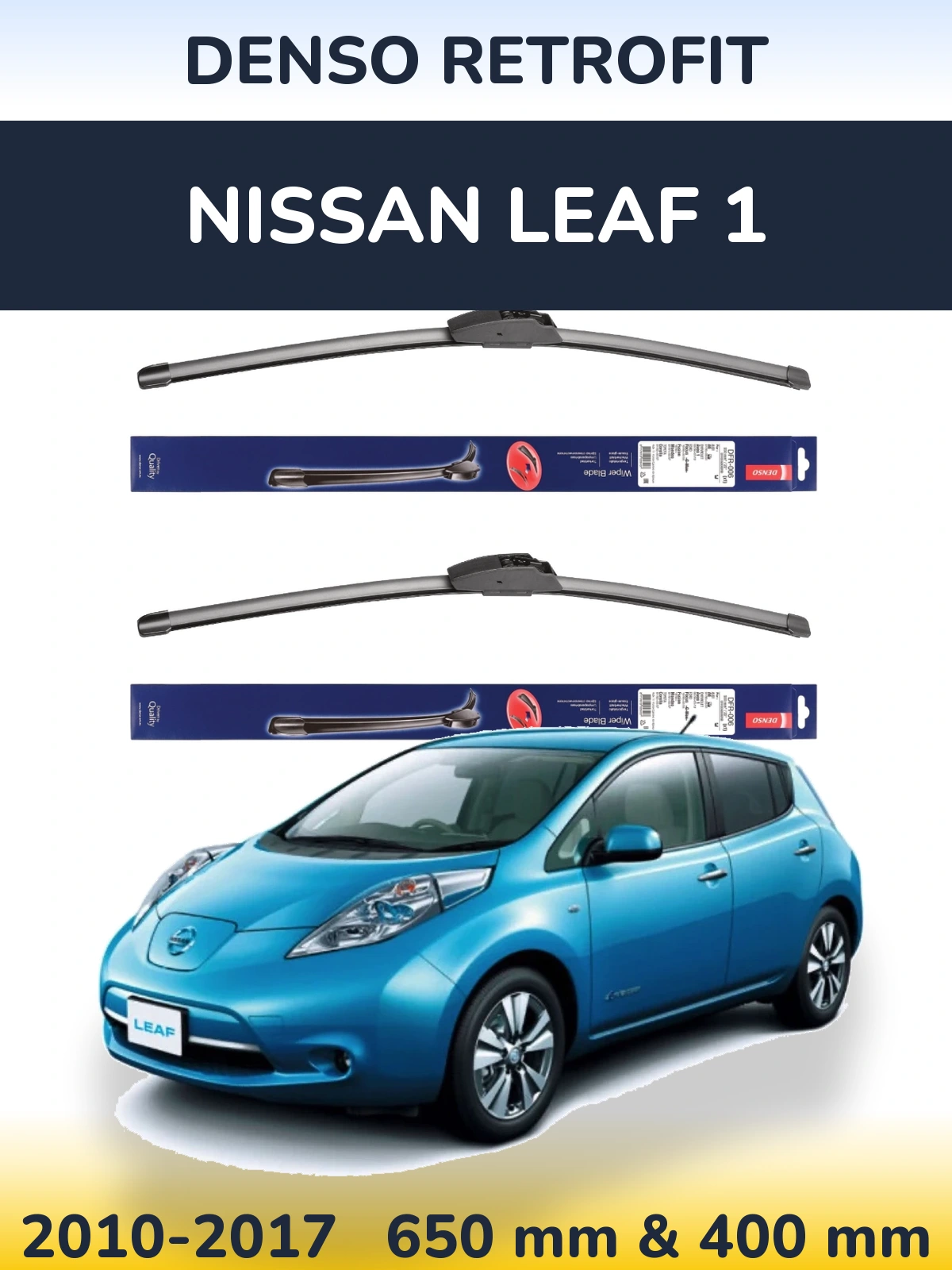 Комплект передних дворников Denso Retrofit 650 & 400 мм для Nissan Leaf 1 2010-2017