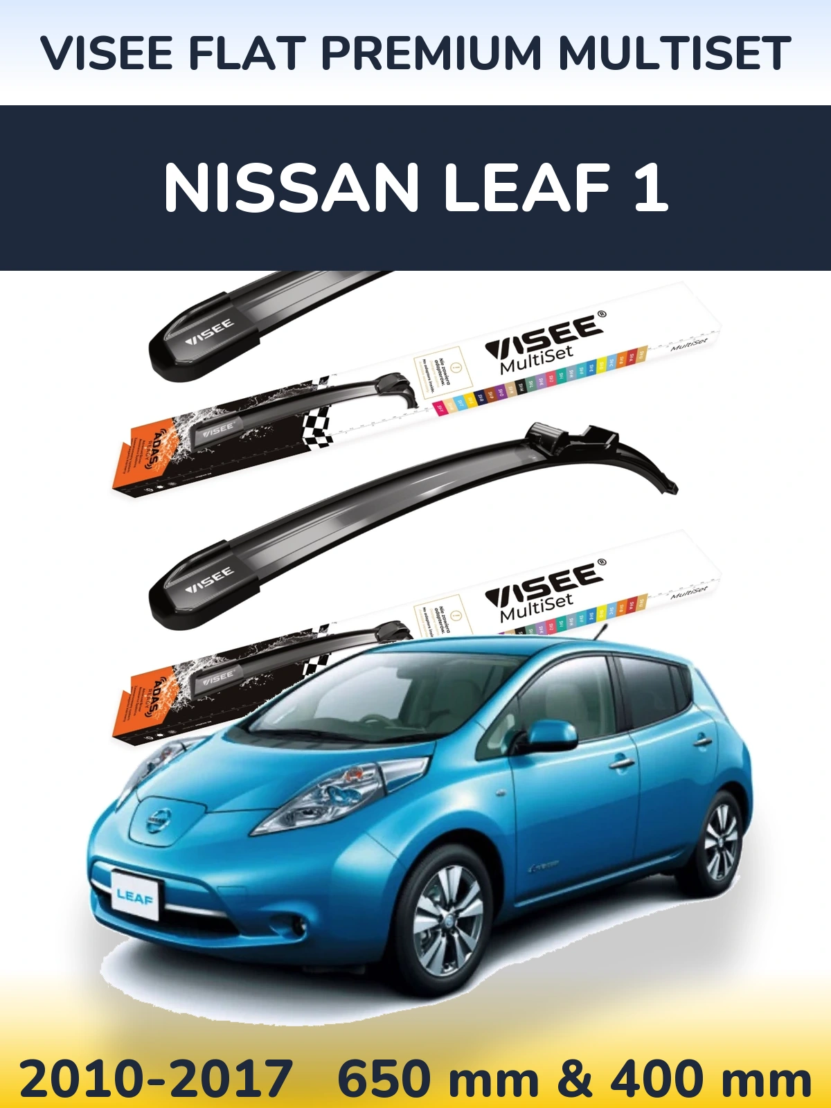 Torkarblad VISEE FLAT PREMIUM MultiSet för Nissan Leaf 1