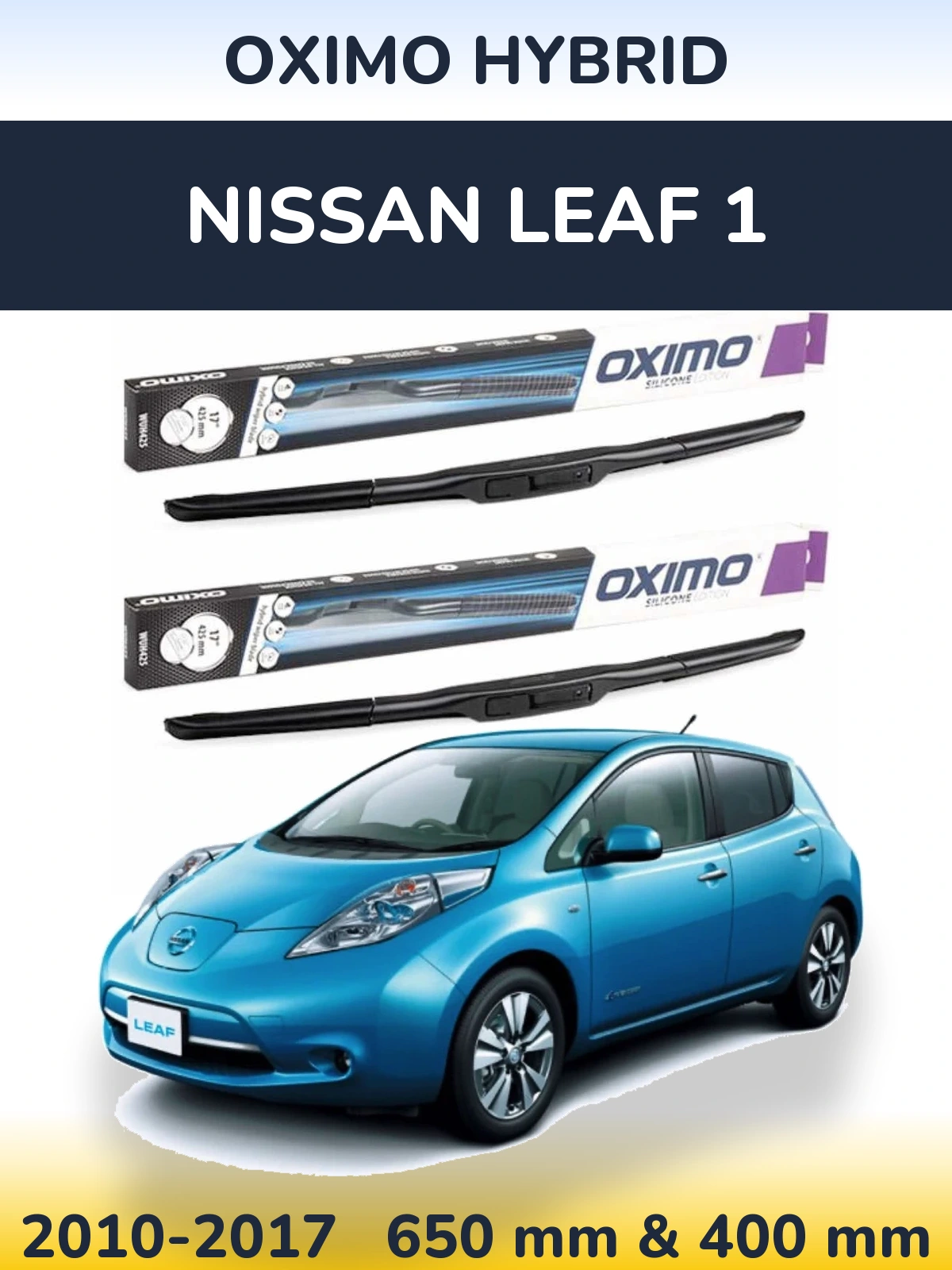 Комплект передних дворников Oximo Hybrid 650 & 400 мм для Nissan Leaf 1 2010-2017