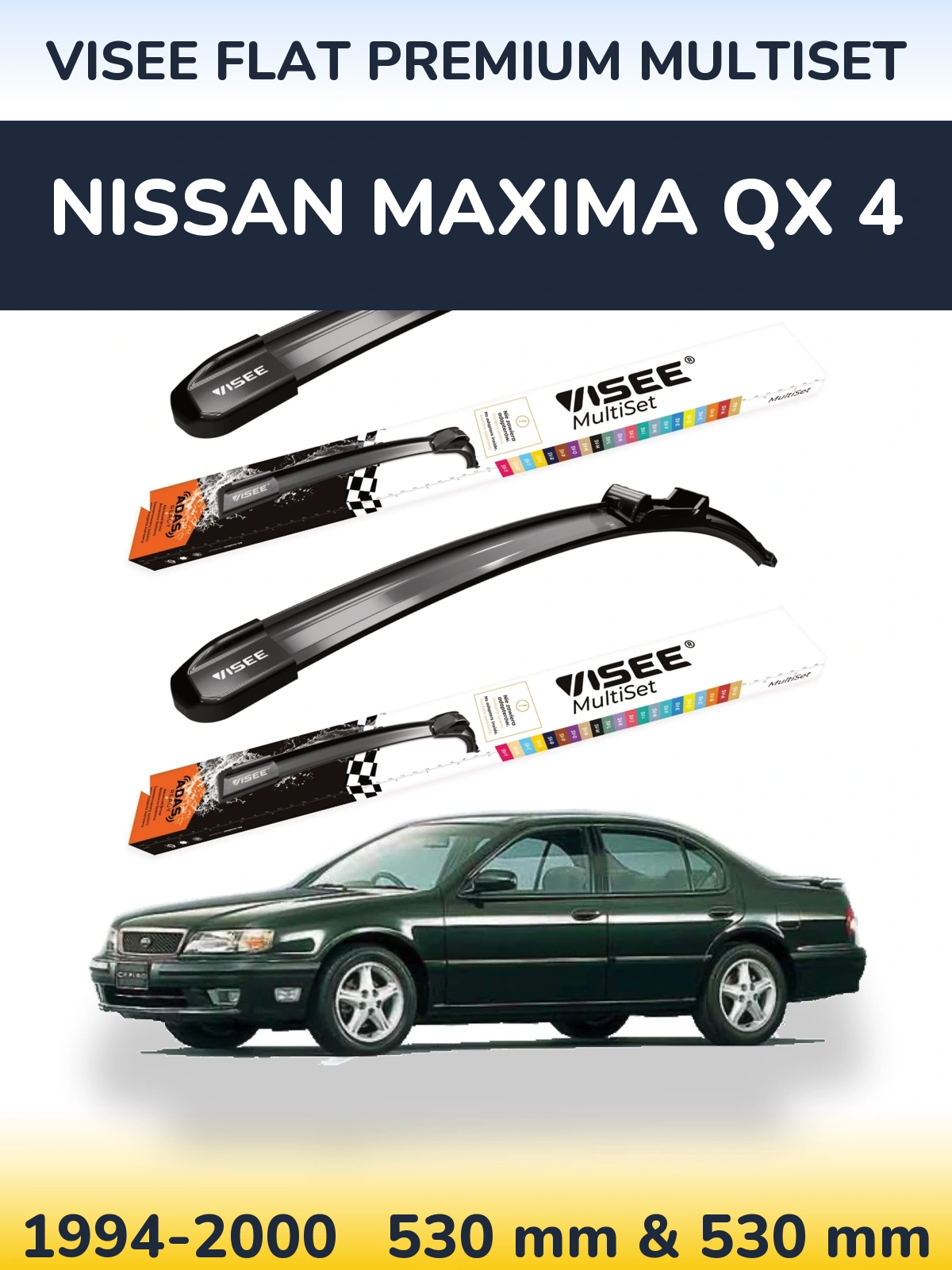 Torkarblad VISEE FLAT PREMIUM MultiSet för Nissan Maxima QX 4