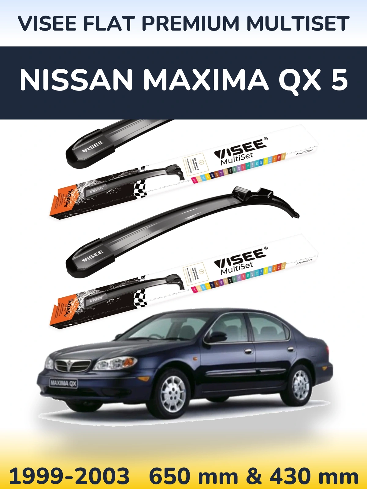 Torkarblad VISEE FLAT PREMIUM MultiSet för Nissan Maxima QX 5