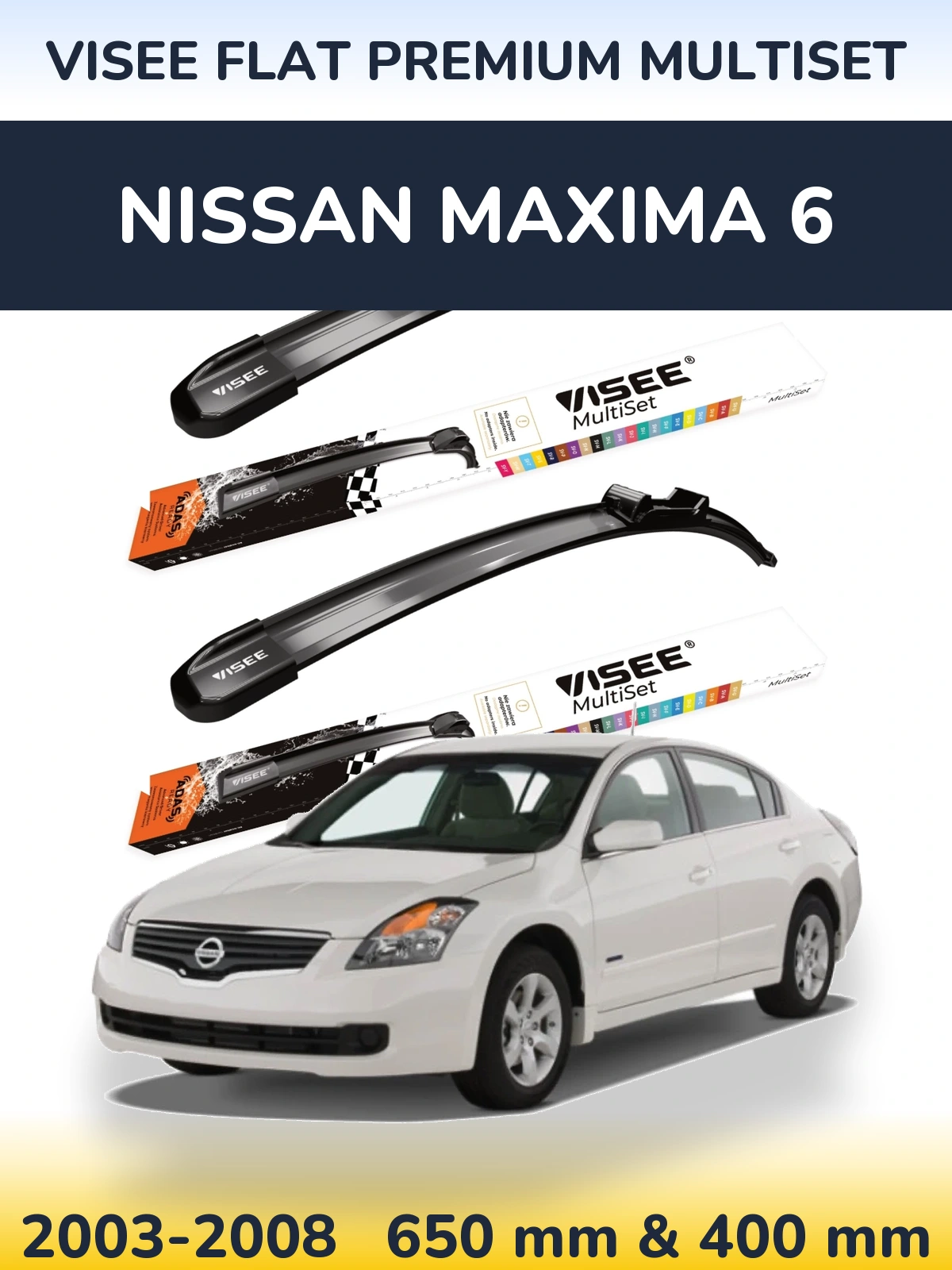 Torkarblad VISEE FLAT PREMIUM MultiSet för Nissan Maxima 6