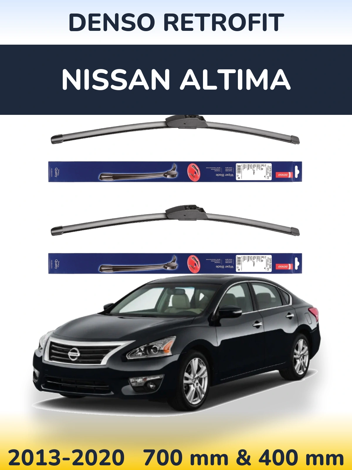 Комплект передніх щіток Denso Retrofit 700 & 400 мм для Nissan Altima 2013-2020