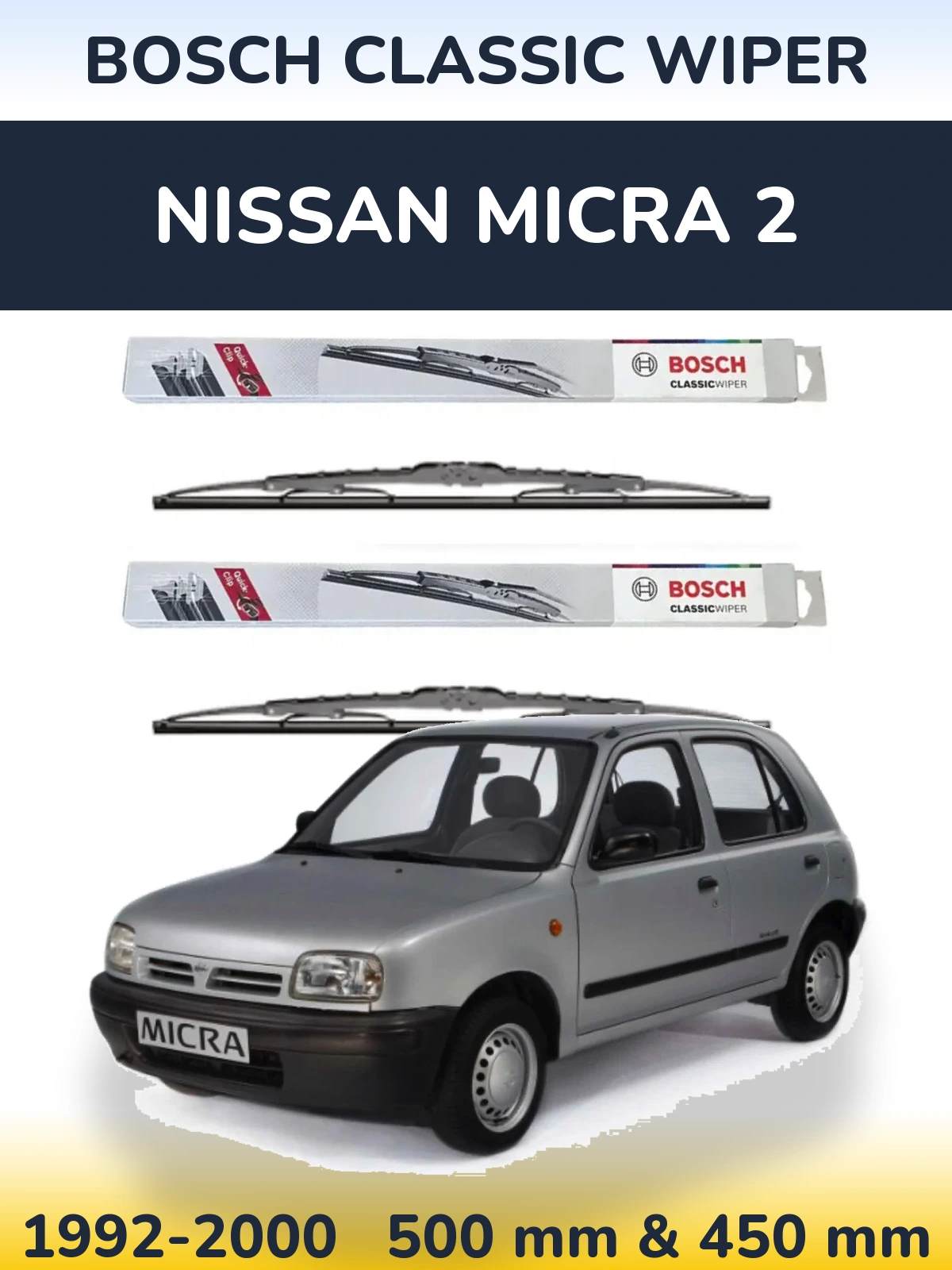 Torkarblad BOSCH Classic Wiper för Nissan Micra 2