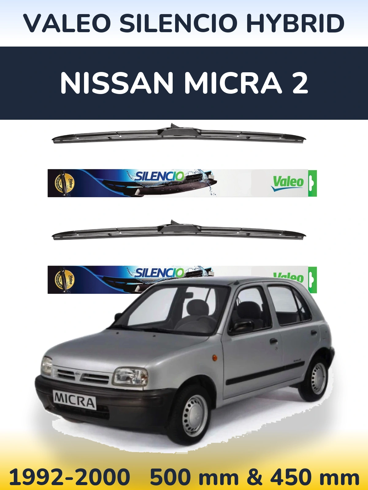 Torkarblad Valeo Silencio Hybrid för Nissan Micra 2