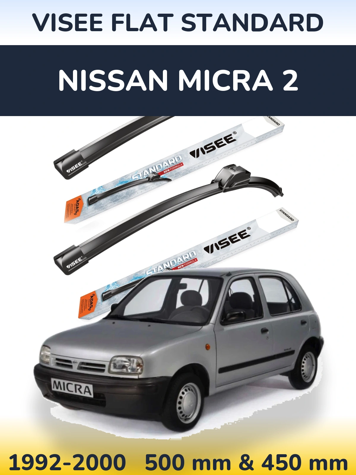 Torkarblad VISEE FLAT STANDARD för Nissan Micra 2