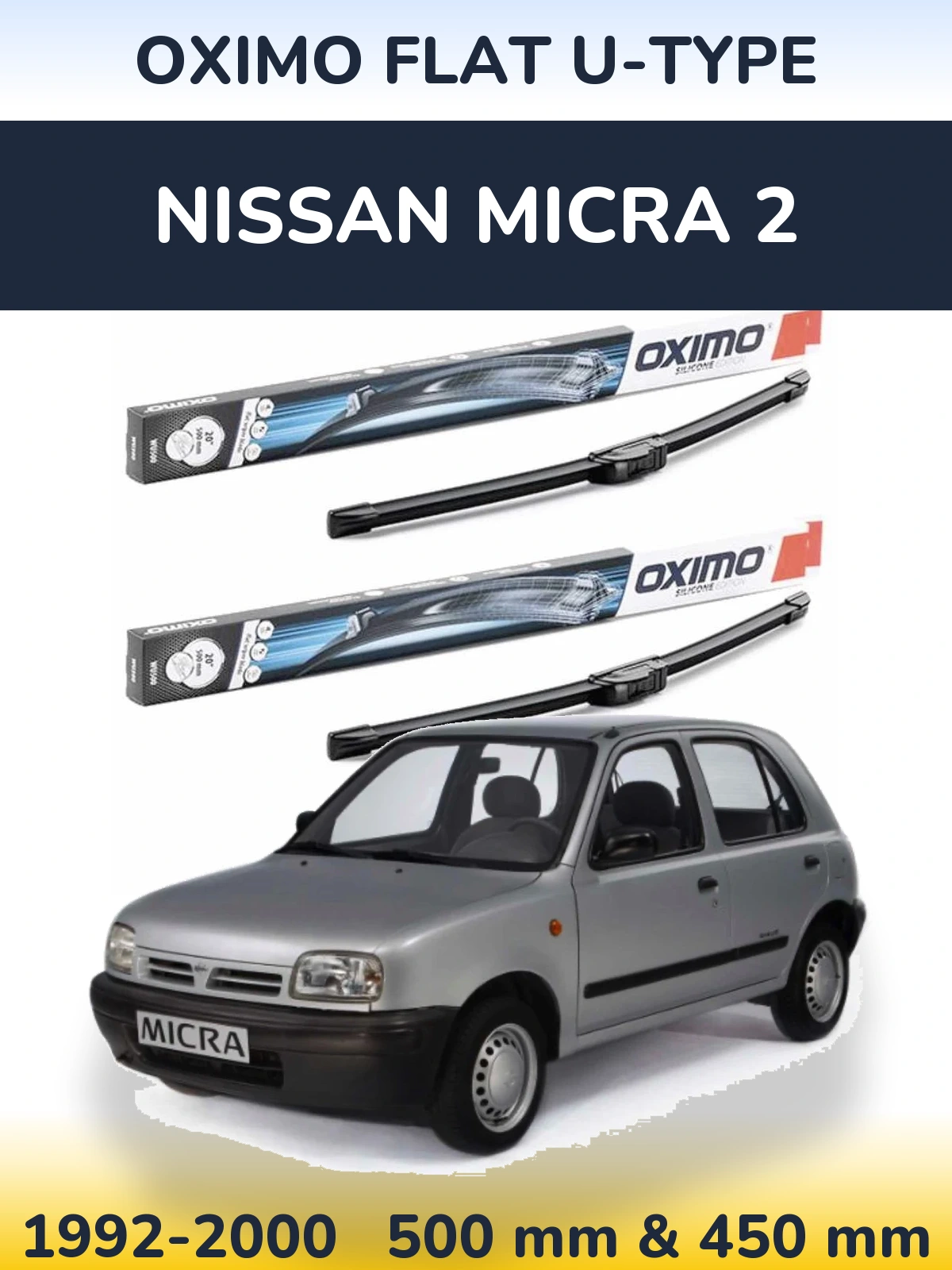 Torkarblad Oximo Flat U-type för Nissan Micra 2