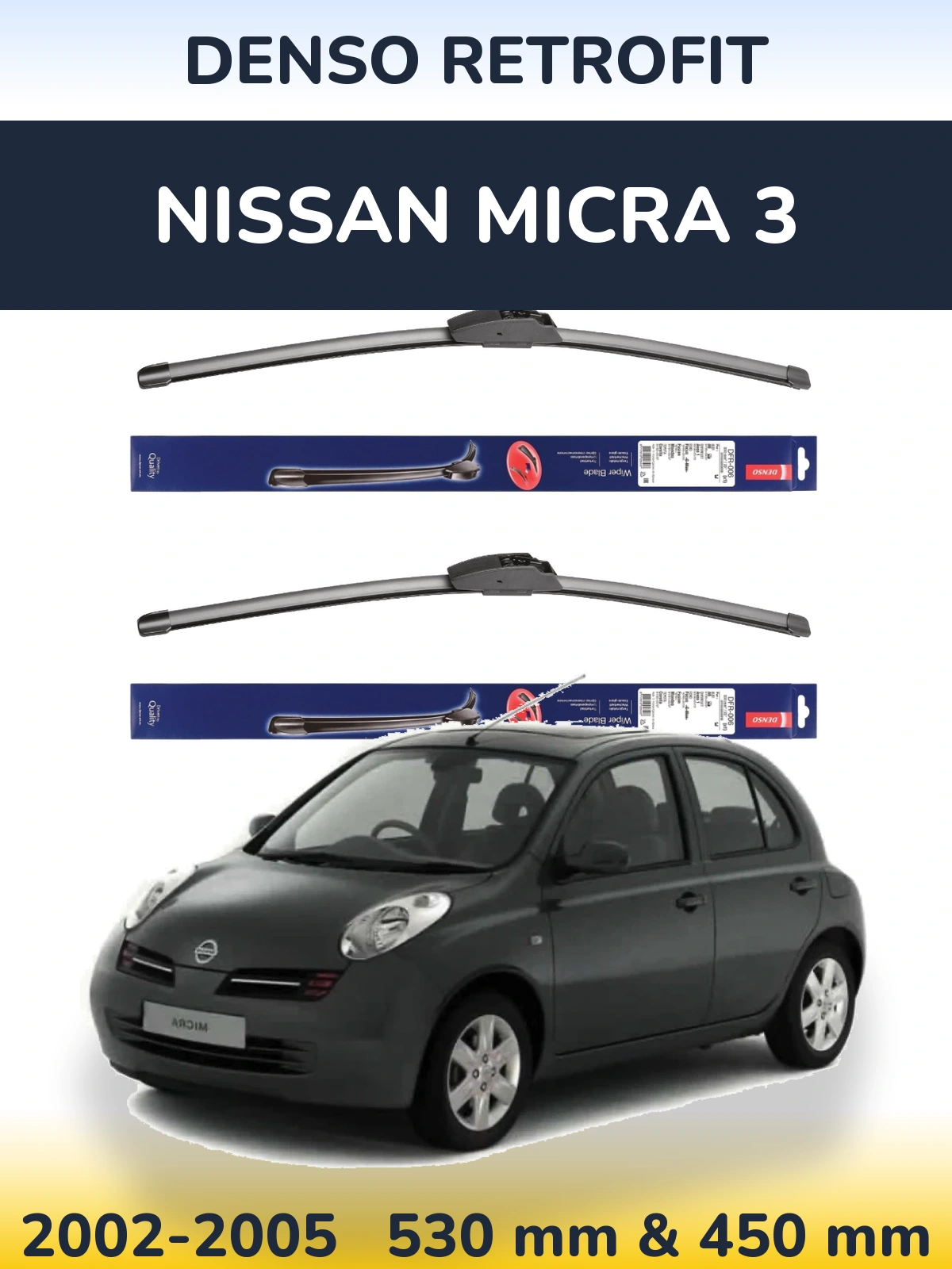 Torkarblad Denso Retrofit för Nissan Micra 3