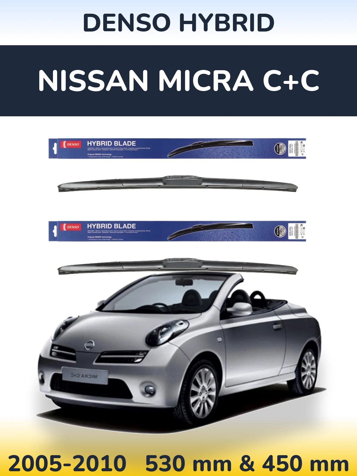 Torkarblad Denso Hybrid för Nissan Micra C+C