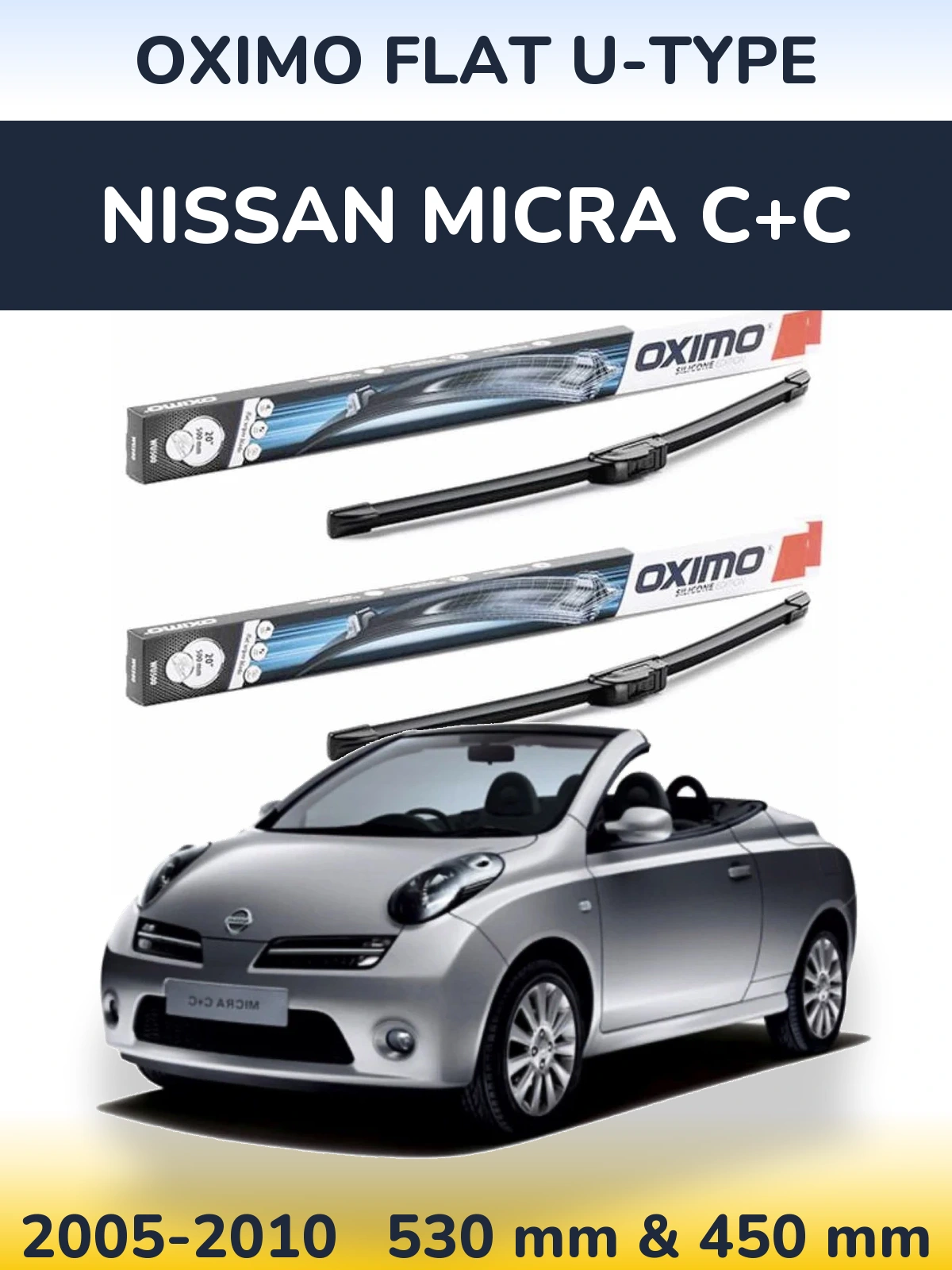 Torkarblad Oximo Flat U-type för Nissan Micra C+C