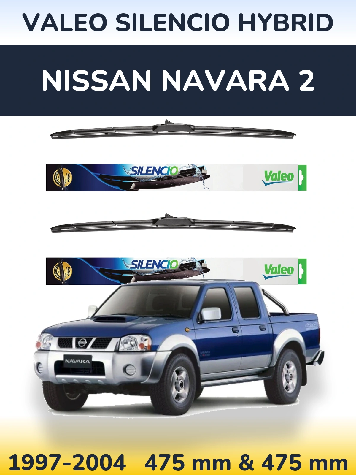 Torkarblad Valeo Silencio Hybrid för Nissan Navara 2