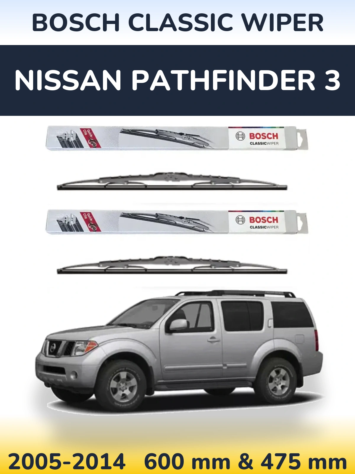 Torkarblad BOSCH Classic Wiper för Nissan Pathfinder 3