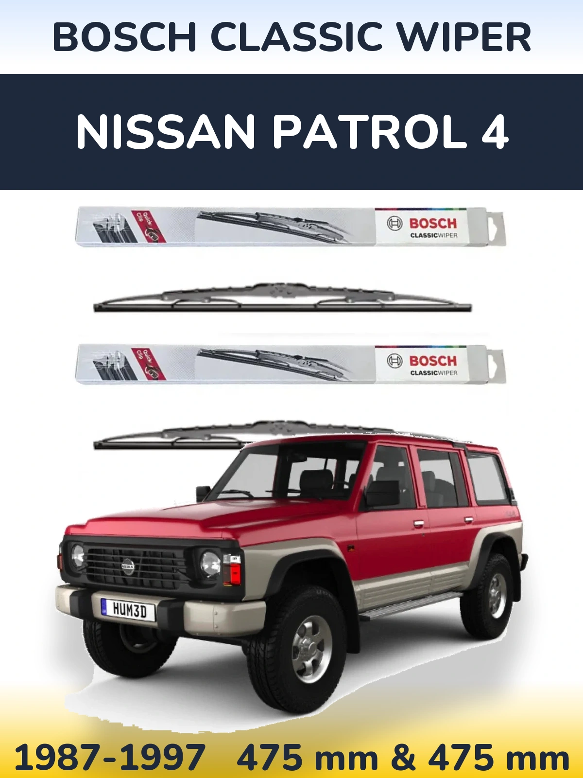 Torkarblad BOSCH Classic Wiper för Nissan Patrol 4