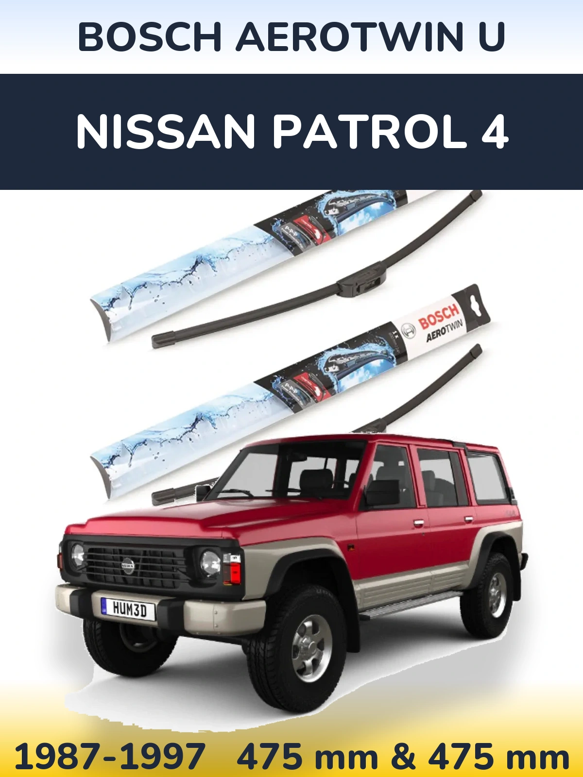 Torkarblad BOSCH AeroTwin U för Nissan Patrol 4