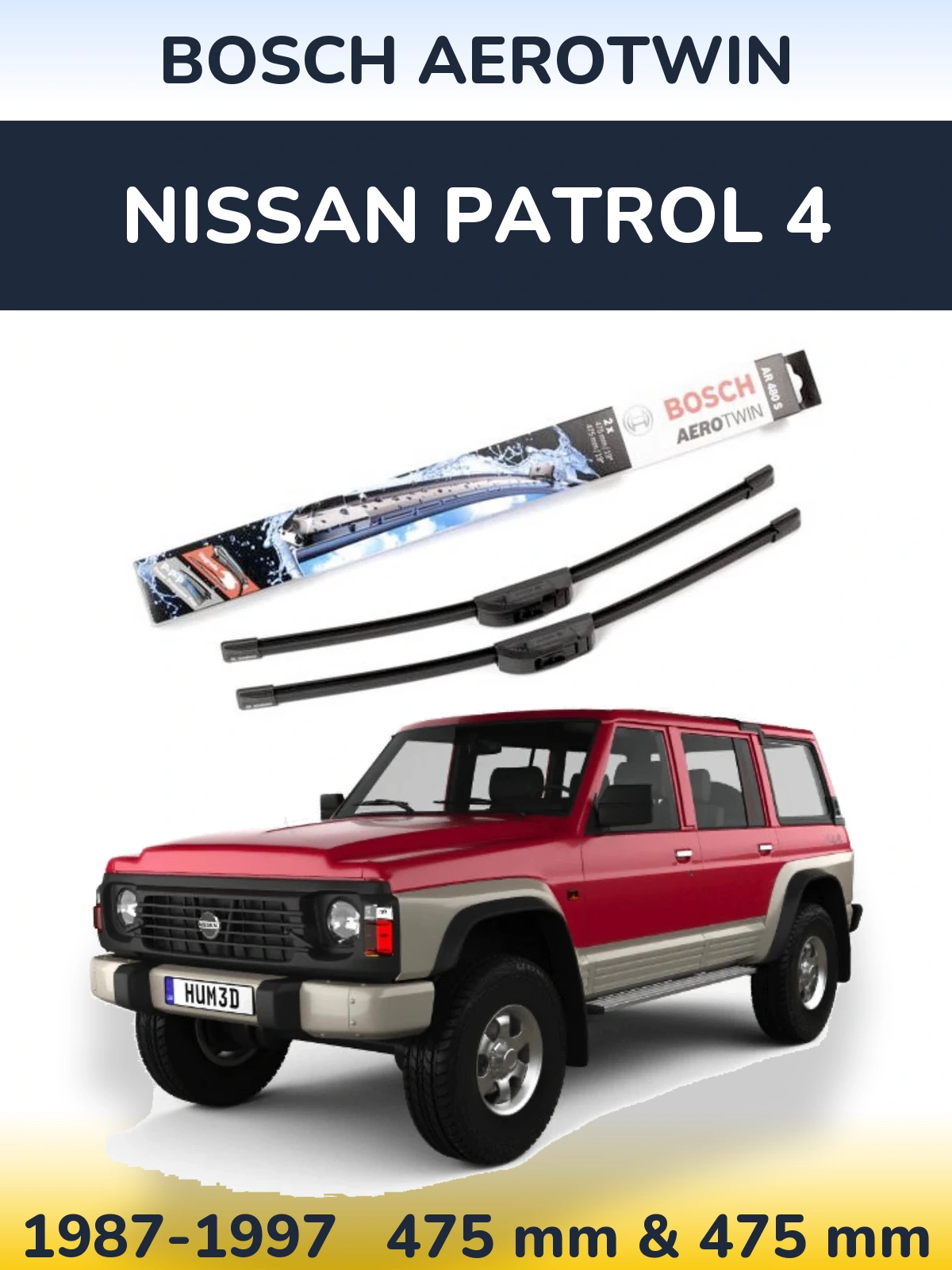Torkarblad BOSCH AeroTwin för Nissan Patrol 4