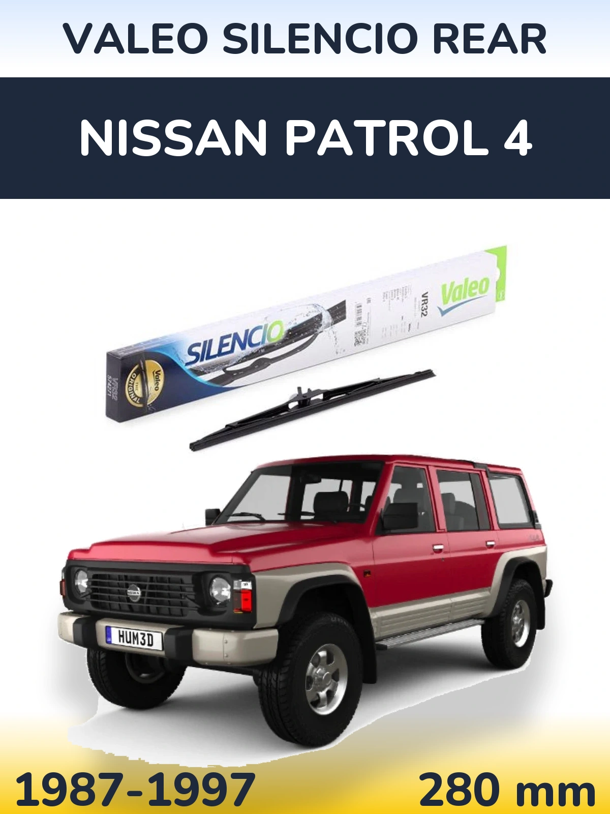 Torkarblad Valeo Silencio Rear för Nissan Patrol 4