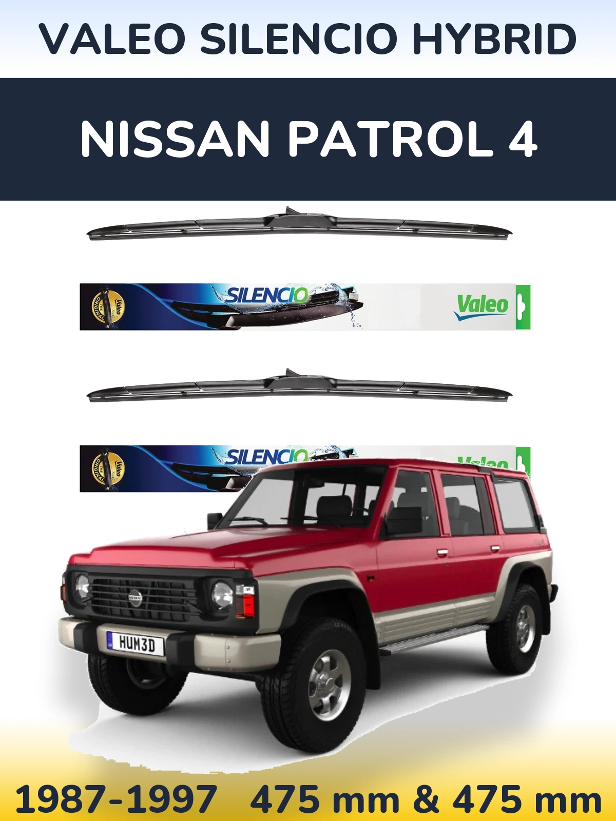 Torkarblad Valeo Silencio Hybrid för Nissan Patrol 4