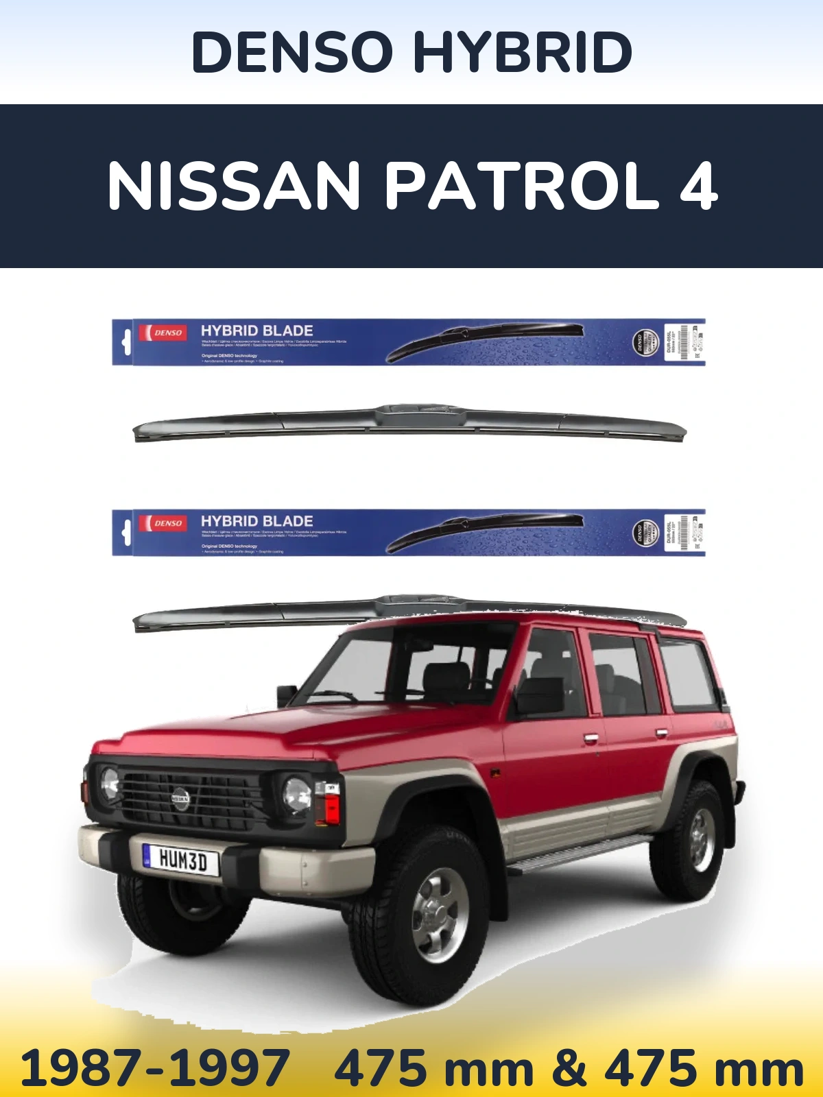 Torkarblad Denso Hybrid för Nissan Patrol 4