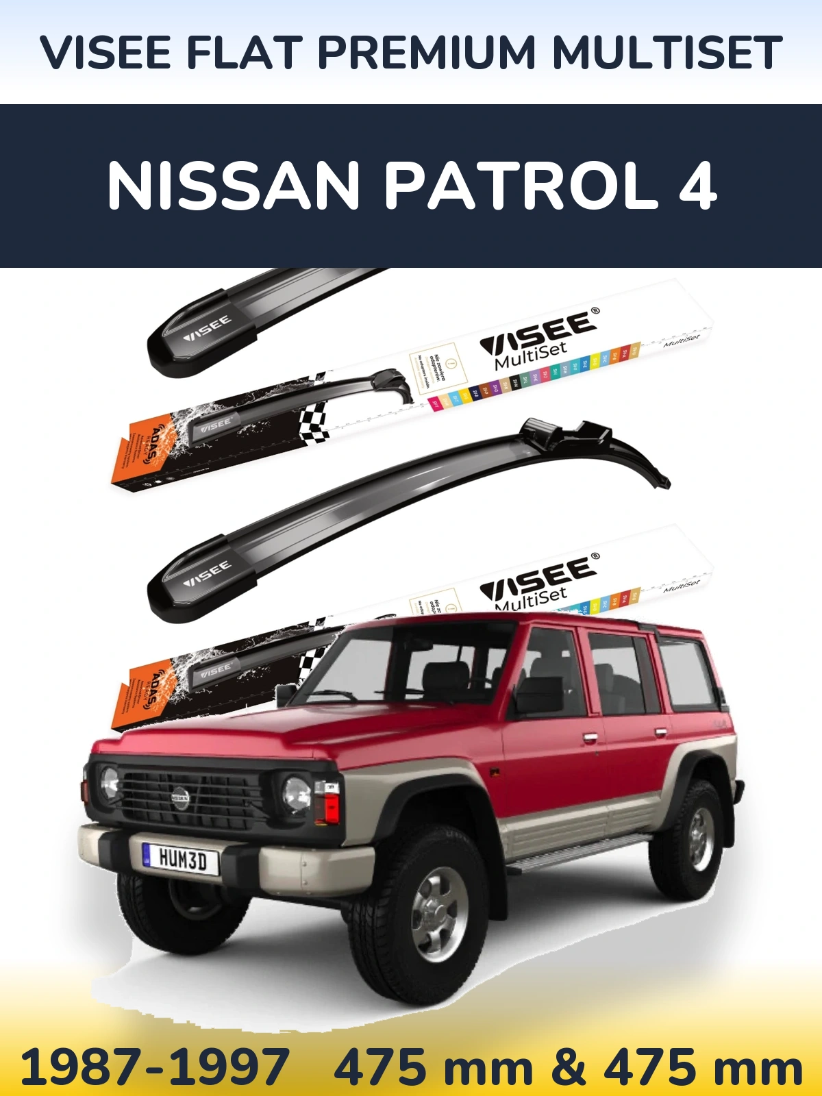 Torkarblad VISEE FLAT PREMIUM MultiSet för Nissan Patrol 4