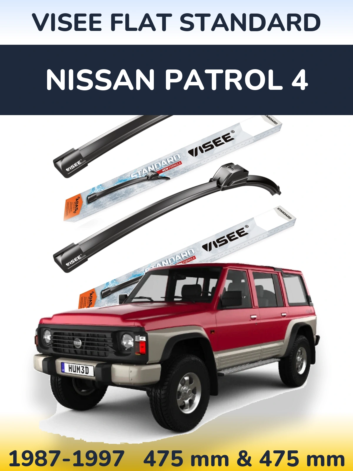 Torkarblad VISEE FLAT STANDARD för Nissan Patrol 4