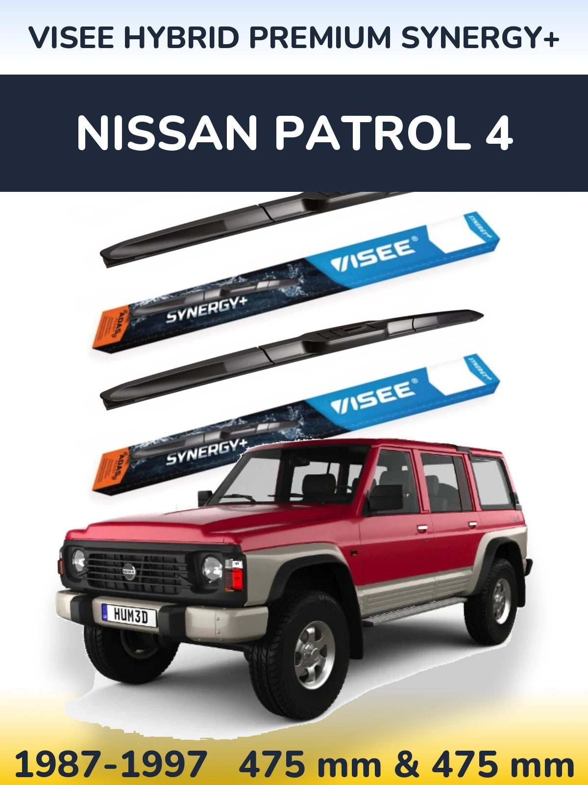Torkarblad VISEE HYBRID PREMIUM SYNERGY+ för Nissan Patrol 4