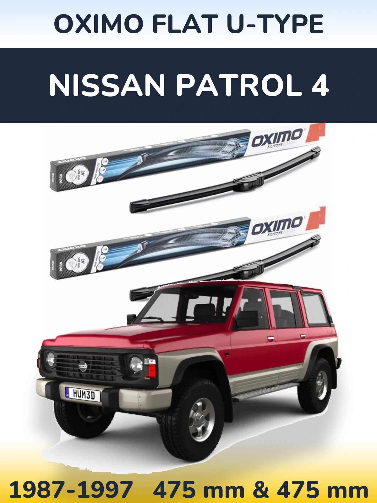 Torkarblad Oximo Flat U-type för Nissan Patrol 4
