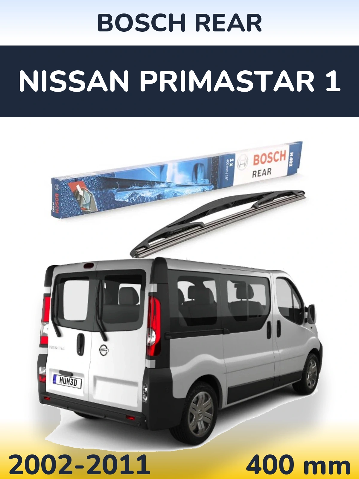 Задня щітка BOSCH Rear 400 мм для Nissan Primastar 1 2002-2011