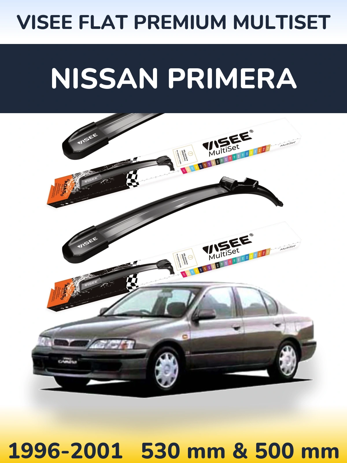 Torkarblad VISEE FLAT PREMIUM MultiSet för Nissan Primera