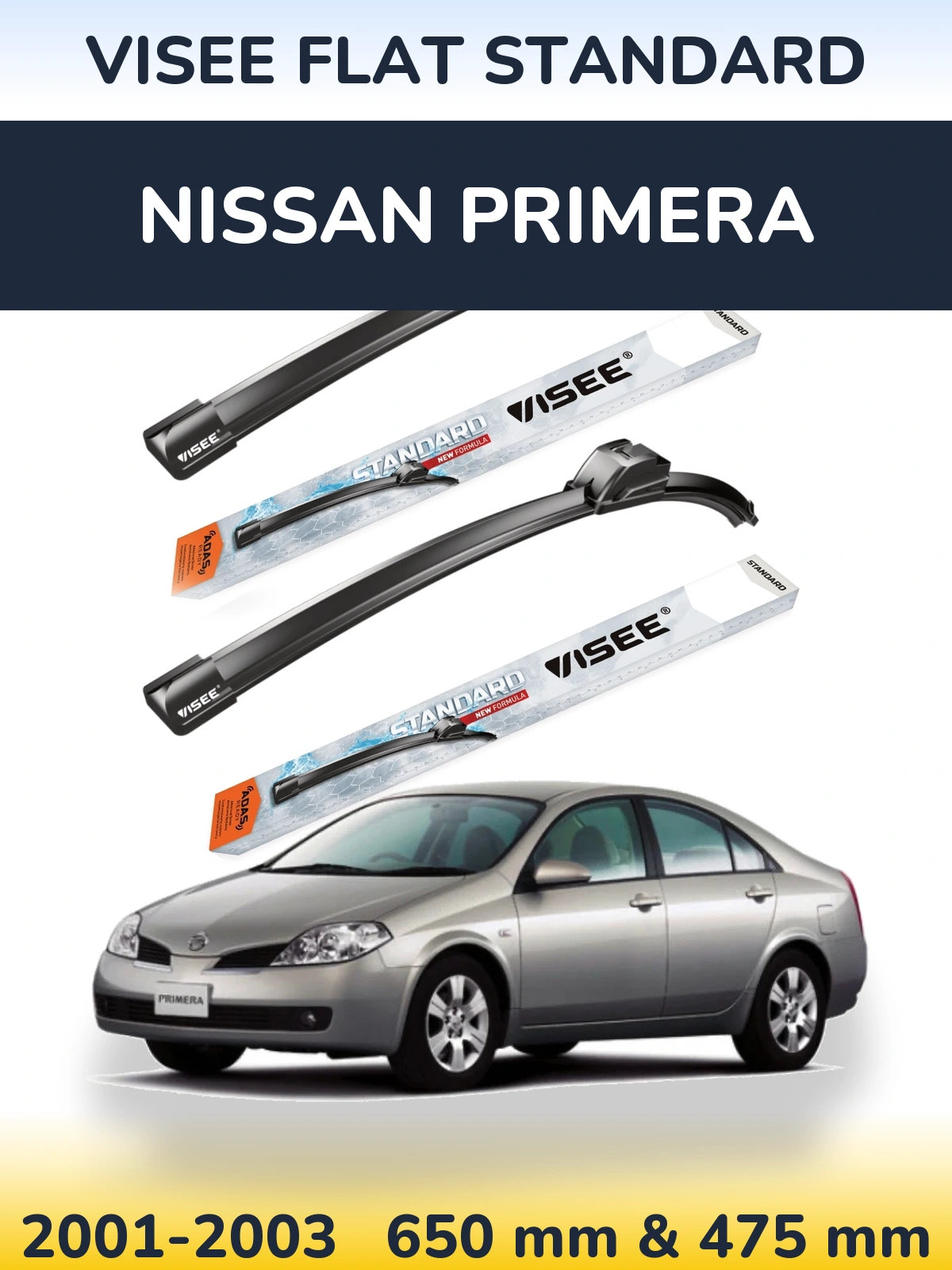 Torkarblad VISEE FLAT STANDARD för Nissan Primera