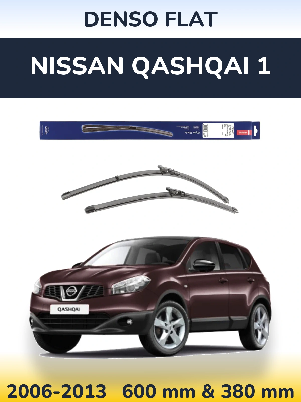 Torkarblad Denso Flat för Nissan Qashqai 1