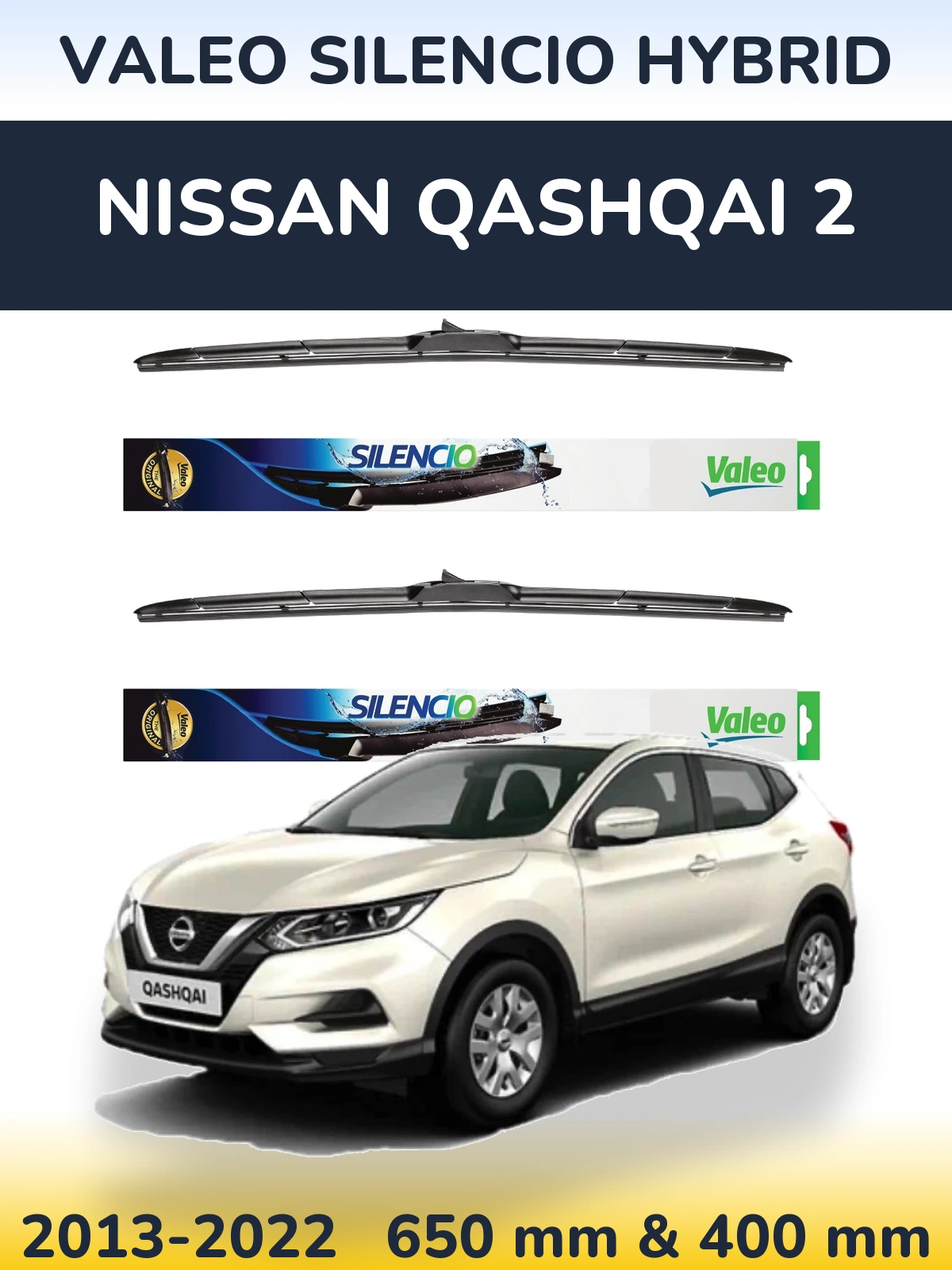 Torkarblad Valeo Silencio Hybrid för Nissan Qashqai 2
