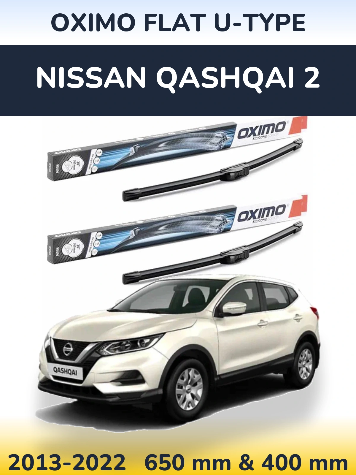Torkarblad Oximo Flat U-type för Nissan Qashqai 2