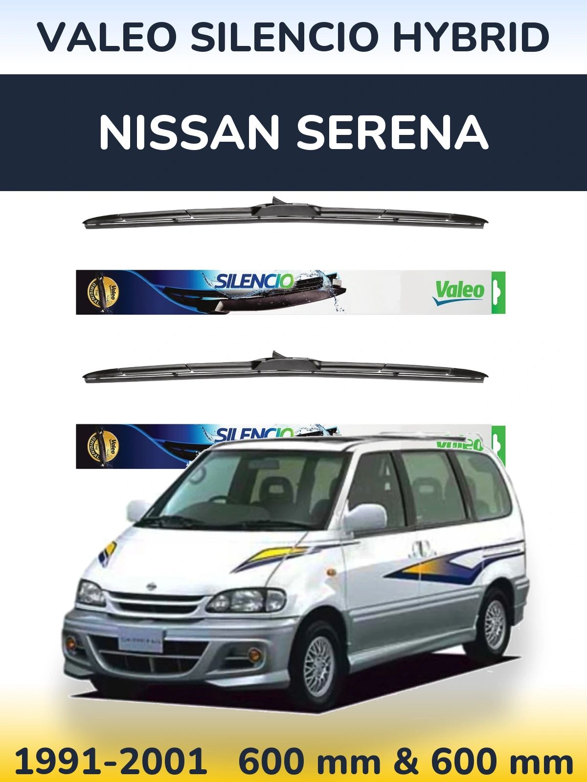 Torkarblad Valeo Silencio Hybrid för Nissan Serena