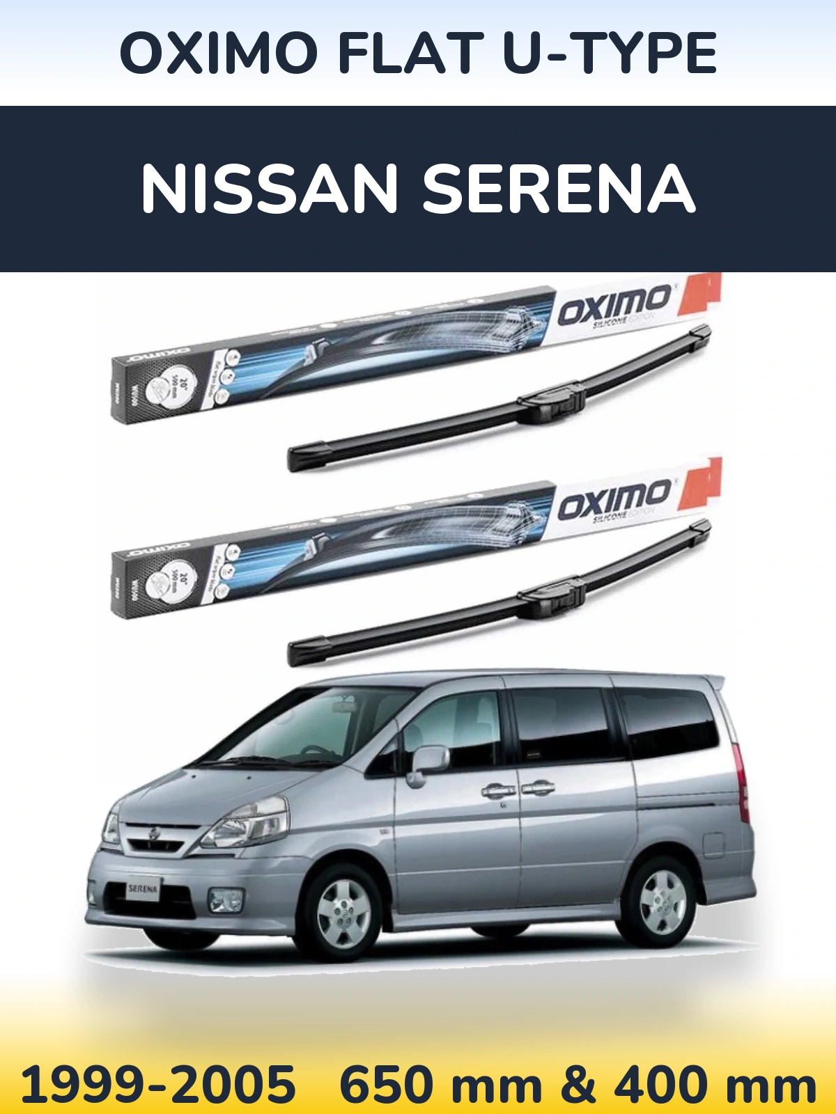 Torkarblad Oximo Flat U-type för Nissan Serena