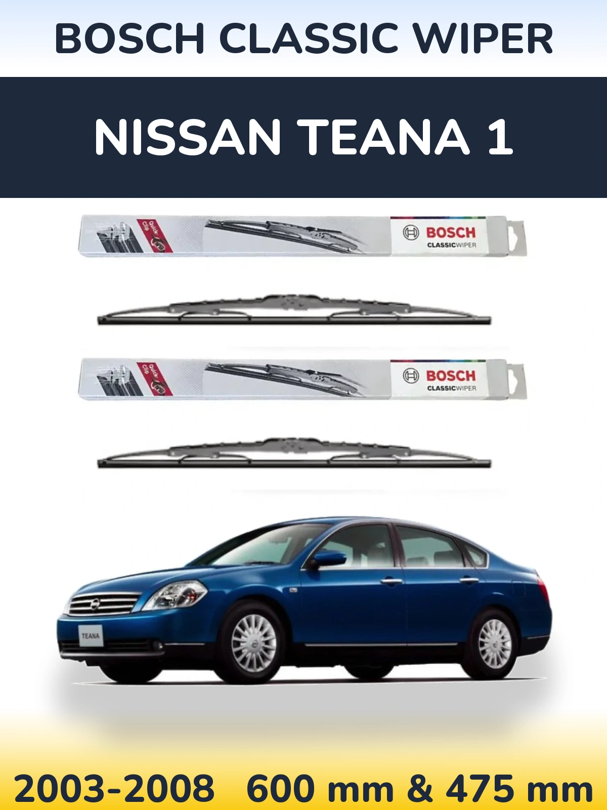 Torkarblad BOSCH Classic Wiper för Nissan Teana 1