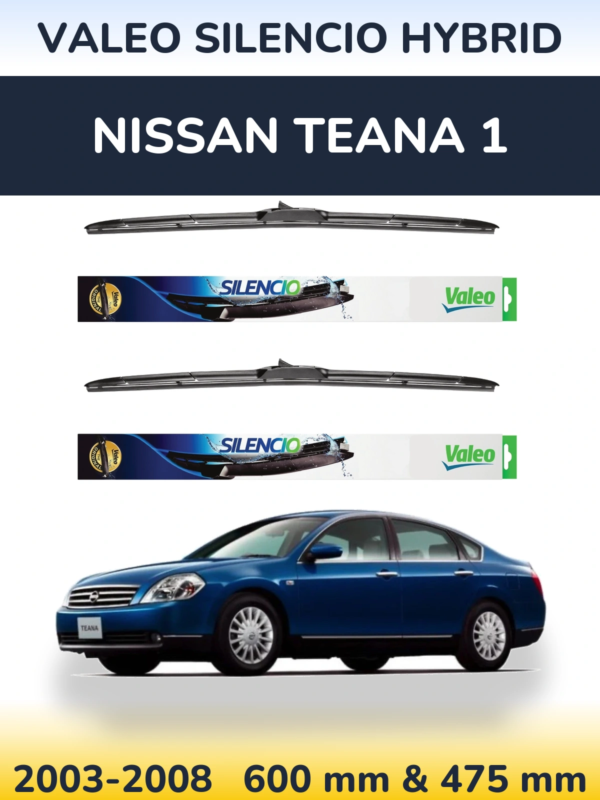 Torkarblad Valeo Silencio Hybrid för Nissan Teana 1