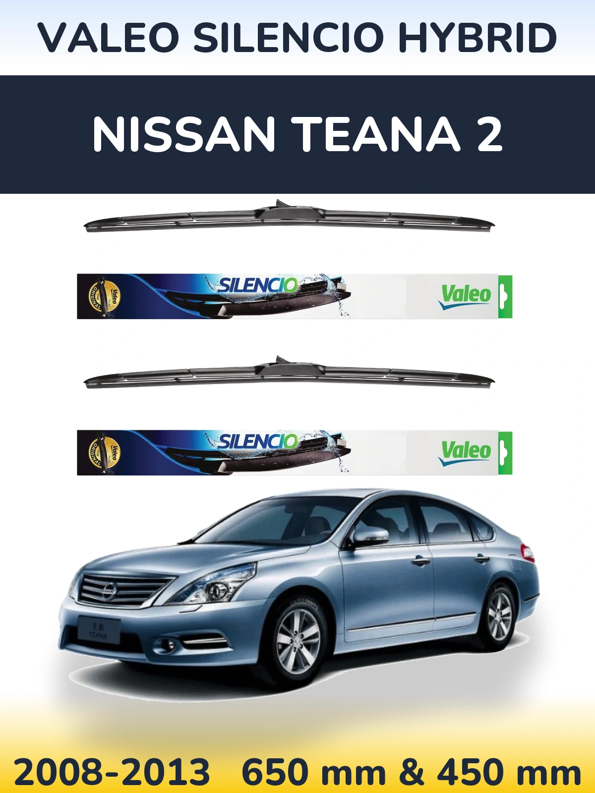 Torkarblad Valeo Silencio Hybrid för Nissan Teana 2
