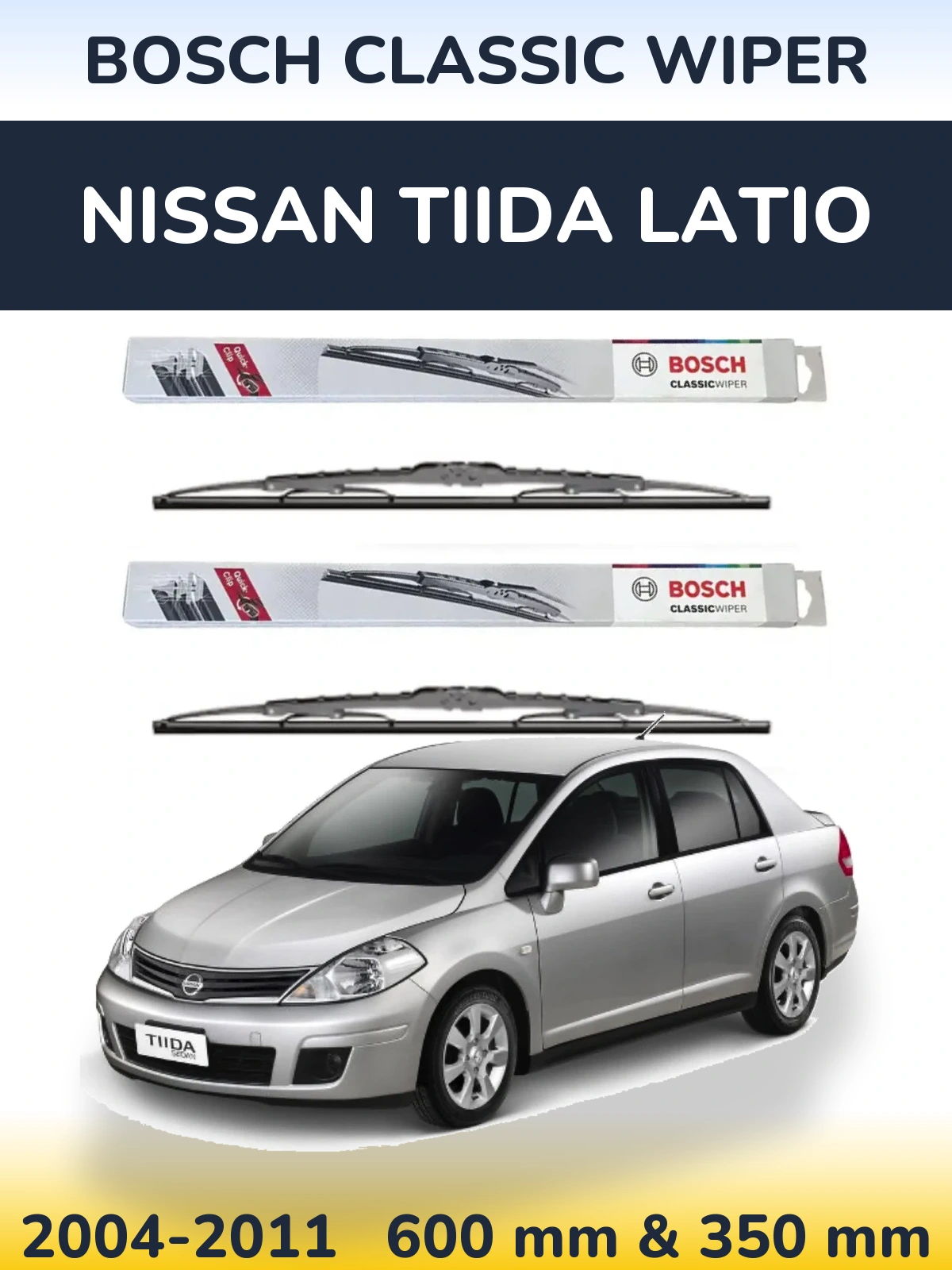 Torkarblad BOSCH Classic Wiper för Nissan Tiida Latio